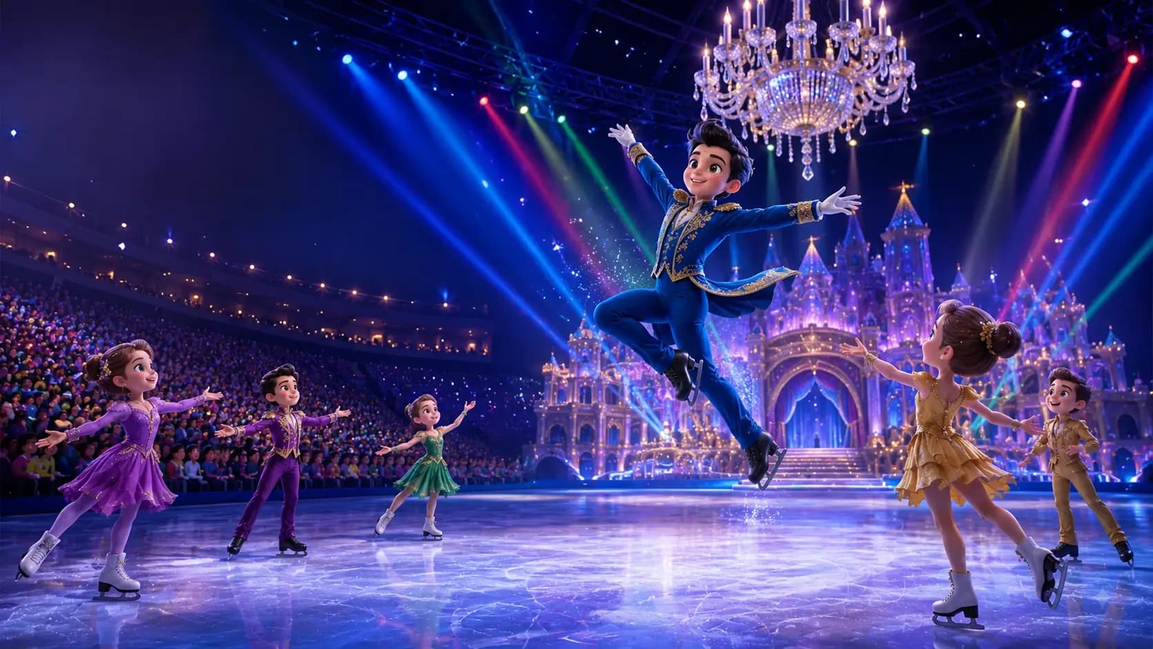 Family watching Disney On Ice Spotlight Magic performance